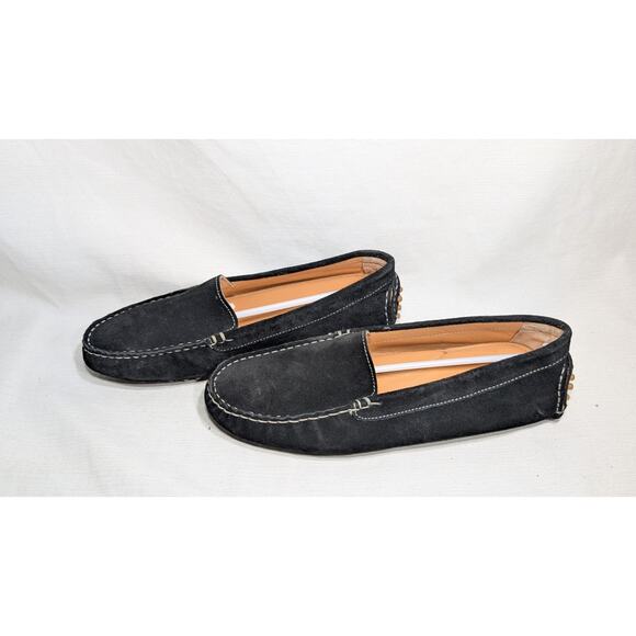Avellini Womens Suede Moccasin Driving loafers 8.5/9 EU 40 Black Made in Italy - Picture 3 of 8